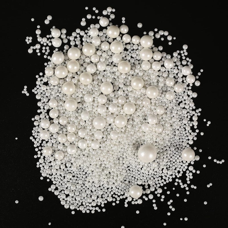 Kasvan White Pearl Sugar Sprinkles - Edible Candy Pearls - Image 5